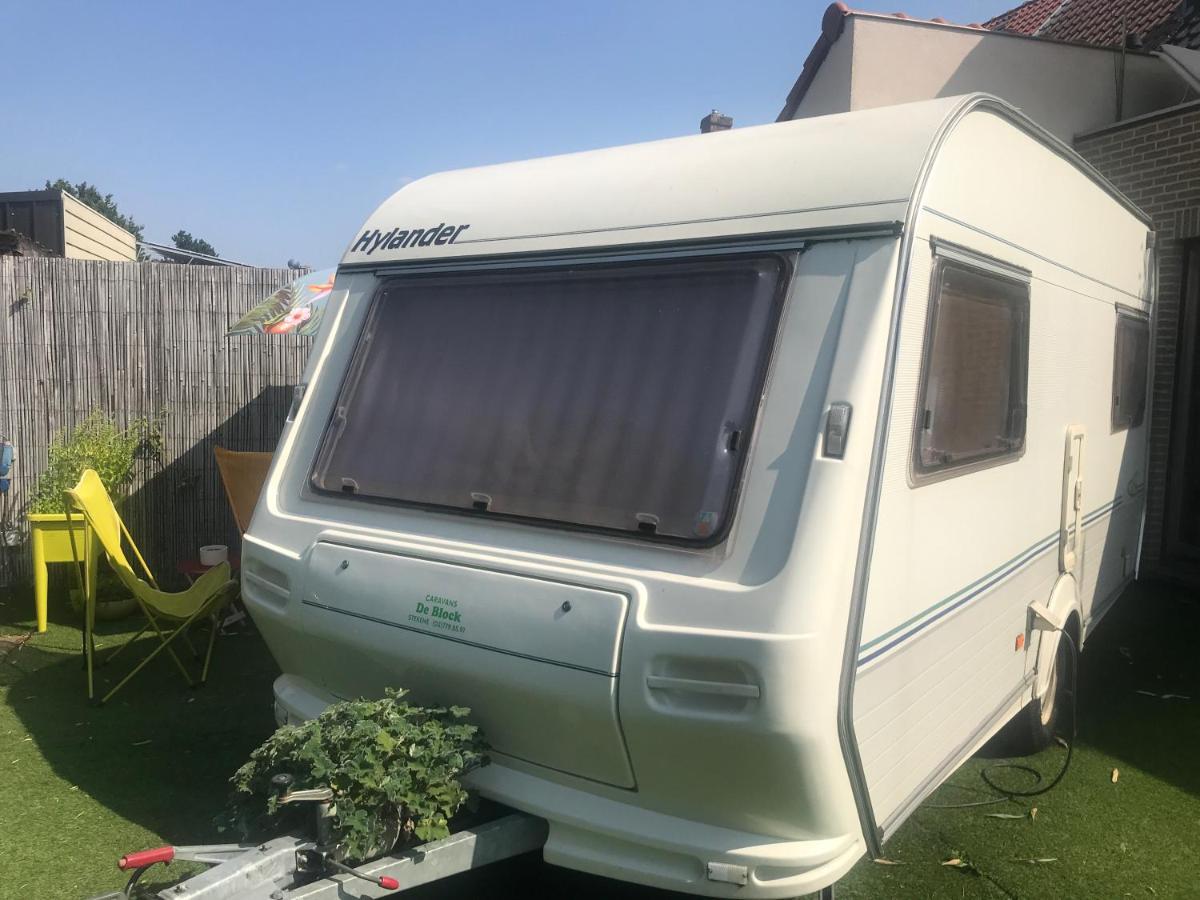 Gardencaravan Near Ghent In Green Area Exteriör bild