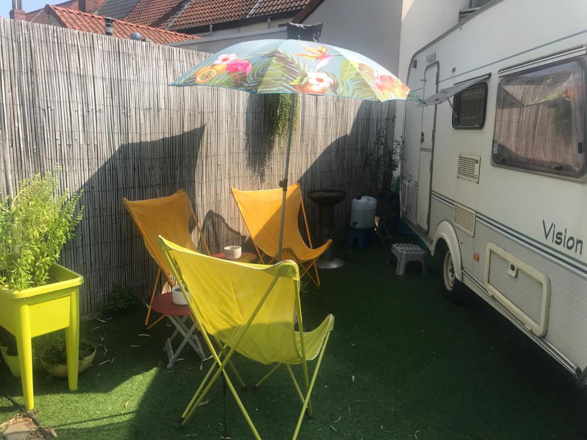 Gardencaravan Near Ghent In Green Area Exteriör bild